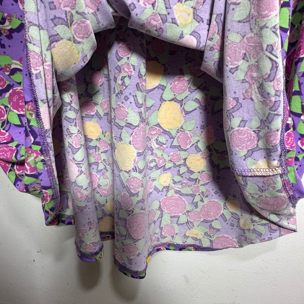 LuLaRoe Maria Maxi Dress XL Purple Floral Short Sleeve Column Jersey Knit New - Picture 7 of 7